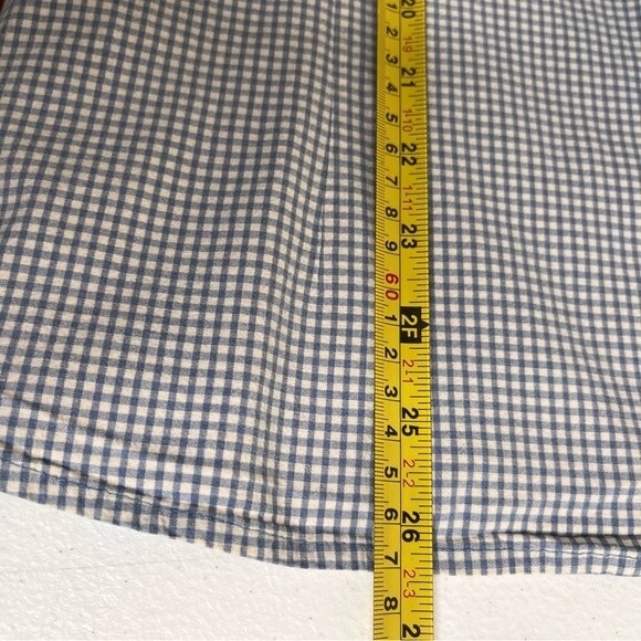 Duck Head Woman Gingham Plaid Check Blue Cream Long Sleeve Button Front Shirt 2X - Picture 10 of 11